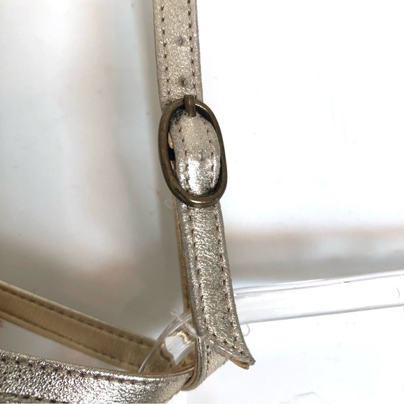 J CREW Metallic Gold Leather Espadrille Wedge Sandals - Picture 11 of 11